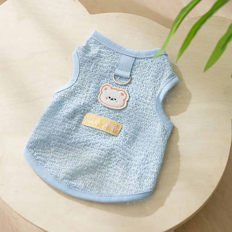 Summer Cooling Vest Thin Pet Dog Clothes Breathable Mesh Dog T Shirt Chihuahua Bichon Dog Clothing Cat Vests Puppy Undershirts