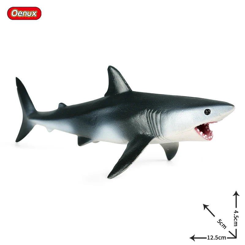 Oenux Ocean Animals Action Figures Sealife Shark Whare Megalodon Model Figurines PVC Home Decoration Kid Cognitive Education Toy