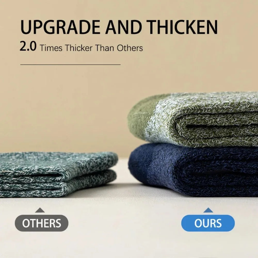 New 2026 5 Pairs Merino Wool Socks For Men, Super Thick Hiking Man Socks Thermal Socks For Cold Weather