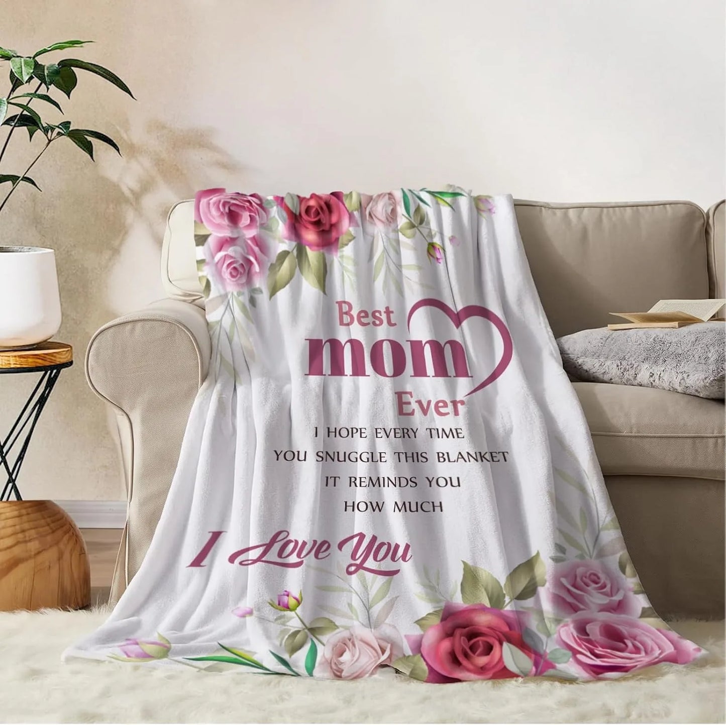 1PC Gift To Mom Thin Blanket for Anniversary Birthday Mothers Day Fathers day for Mom Dad Wife Sister Grandma Abuela Soft Throw