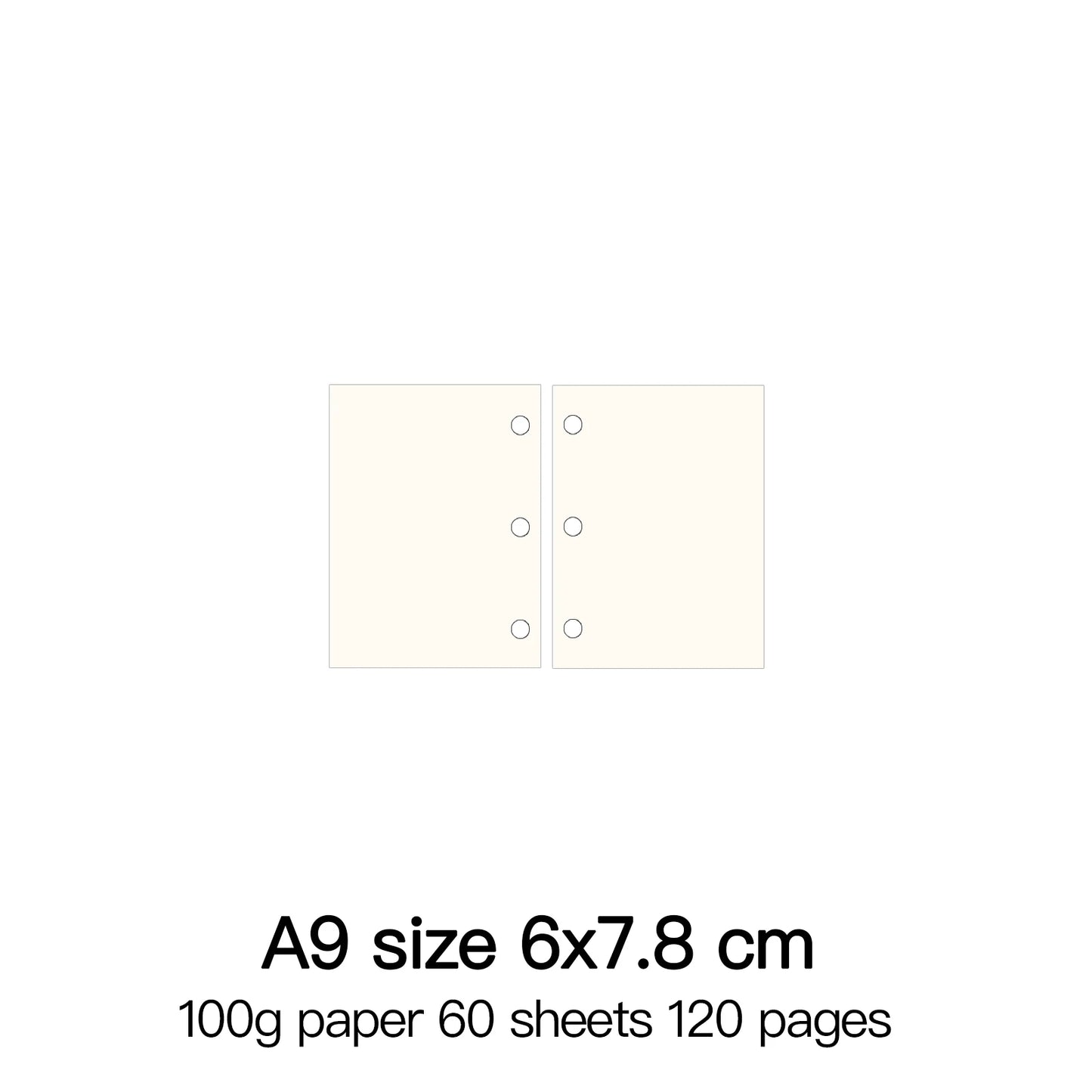 High Quality Ring Binder Notebook A5 Personal A6 A7 A8 Size Insert Refills Loose Leaf Spiral Diary Planner Inner Core 100g Paper