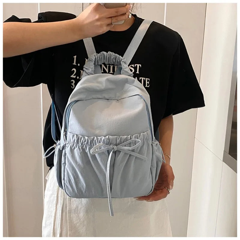 Personalized Name Backpack, Custom Embroidered Ruched Handle Bag Cute Kids and Teen Backpack, School Travel Custom Name Bag Gift