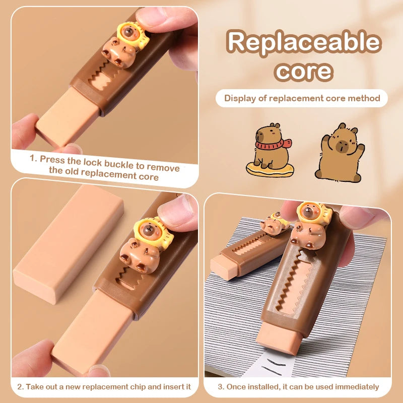 Kawaii Stationery Aesthetic Stationery Office Supplies School Items Gift For Kids Eraser Cute Capybara Eraser Cute Funny Rubber