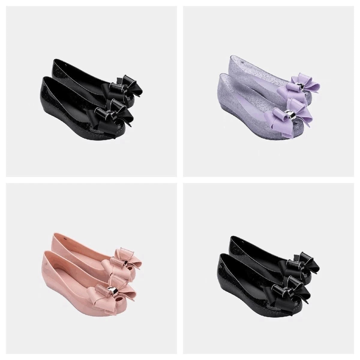 New Women's Jelly Shoes Fashion Ladies Fish Mouth Sandals Adult Girls Non-slip Beach Shoes Crystal Flash Retro Bow Sandal Female