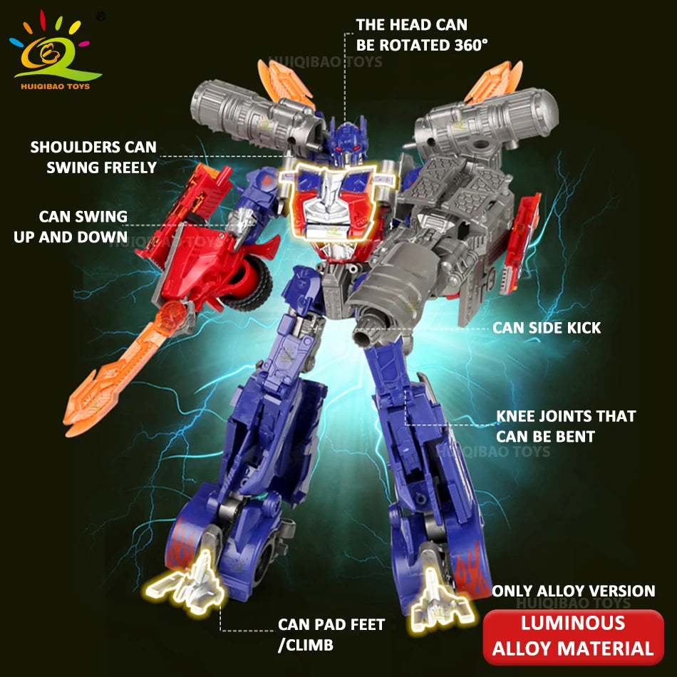 2IN1 Transformation Toys Robot Car Alloy Plastic Movie Anime Action Figures Deformed Mecha Warrior Model Toy for Children Gifts