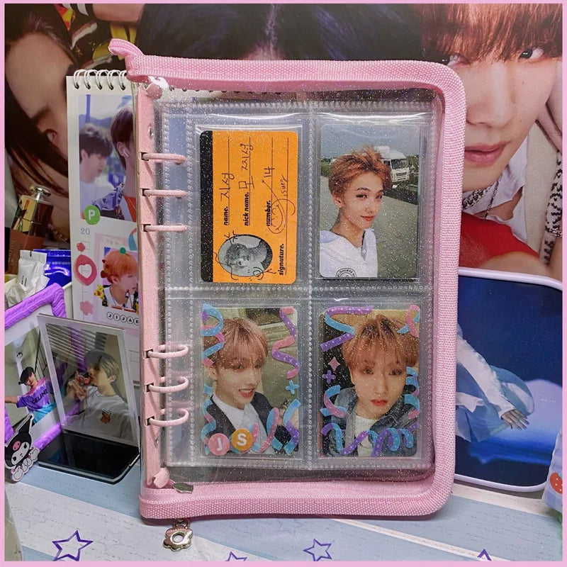 A5 A6 Zipper Binder Photo Card Collection Book Postcard Organizer Diary Notebook School Stationery