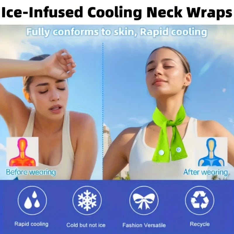 Versatile Cooling Ice Towel Neck Gaiter, Sweat-Wicking Headscarf & Postpartum Ice Band, Ideal for Outdoor Summer Activities