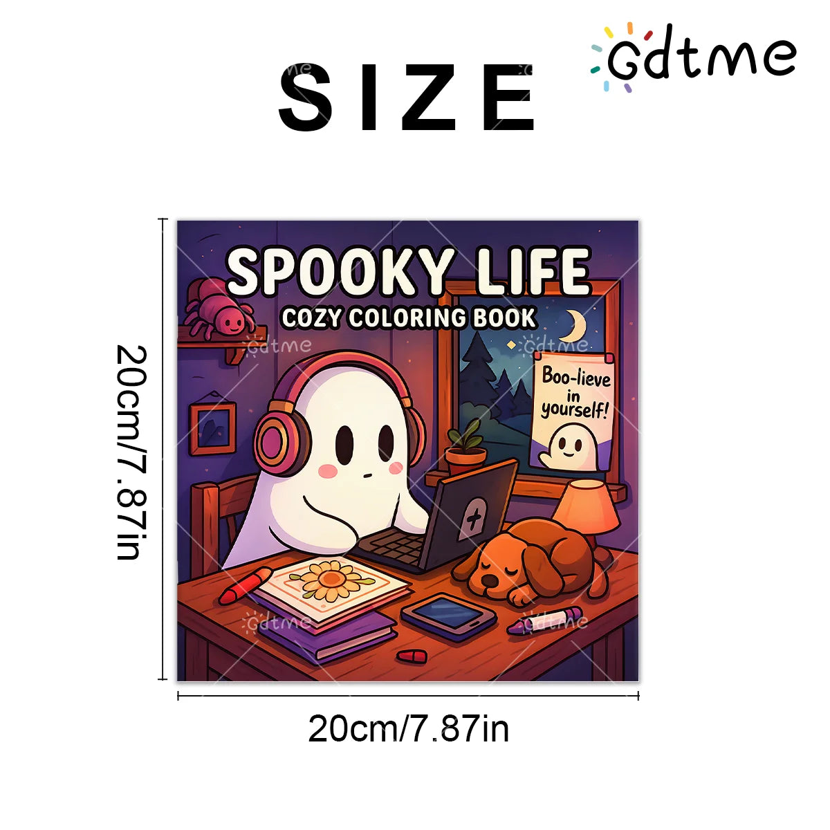 Halloween Spooky Life Coloring Book for Adults and Teen Featuring Adorable Creepy Creatures Painting Gift Kids Educational Toys