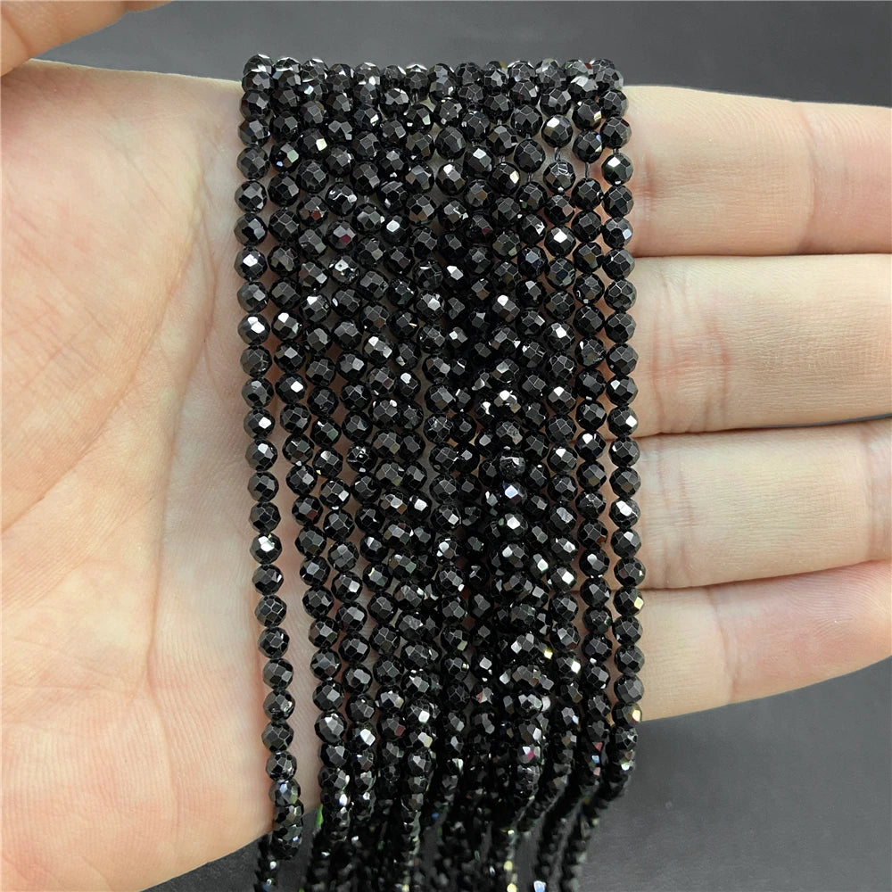 2mm 3mm 4mm Faceted Natural Stone Pink Rose Quartzs Crystal Beads Round Amethysts Loose Beads for DIY Jewelry Making Necklace