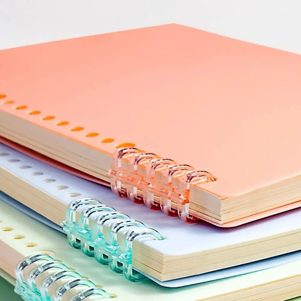 4Pcs PP Loose-leaf Book Cover A4 A5 B5 Transparent DIY Loose Leaf Notebook Colorful Binder Spiral Ring Office School Supplies