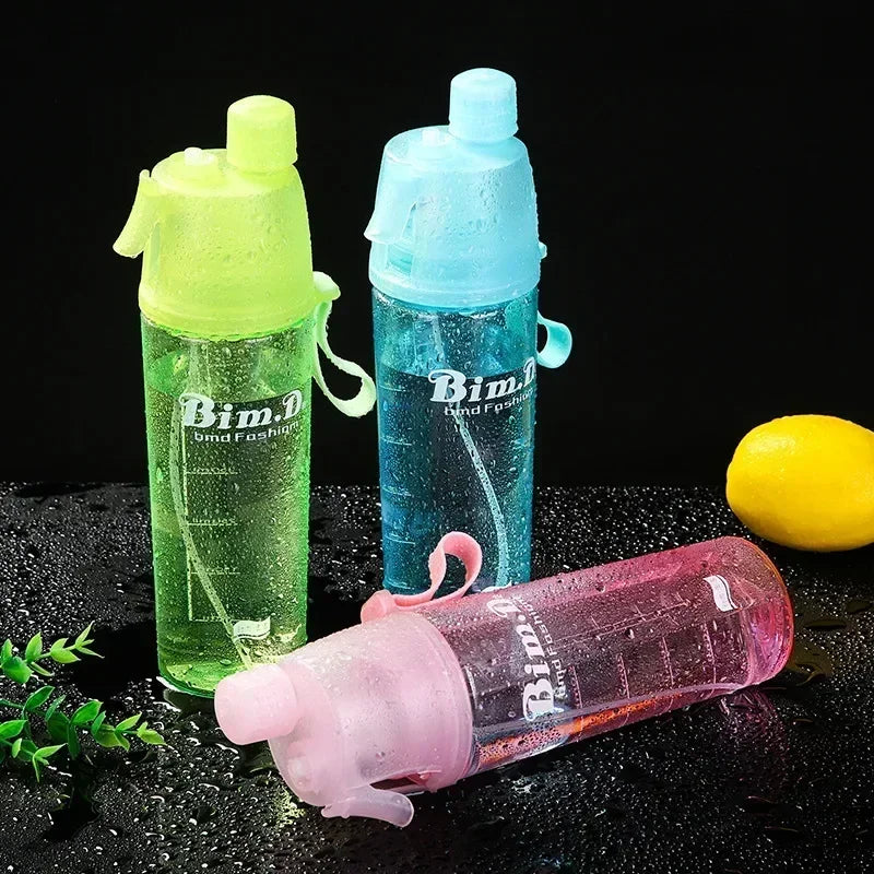 2 in 1 Spray Water Bottle Portable Cooling Hydration Cup for Outdoor Sports Travel Camping Summer Gift for Fitness Lovers