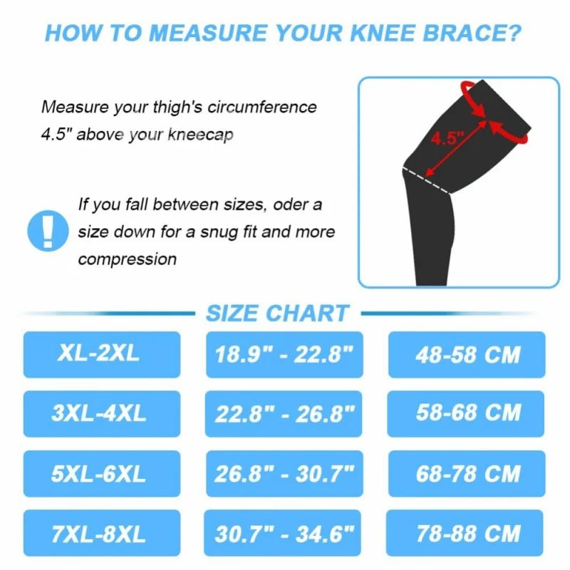 XL-6XL Double Straps Knee Brace with Rubber Washer Spring Support Plus Size, Oversized Meniscus Tear Joint Pain Injury Recovery