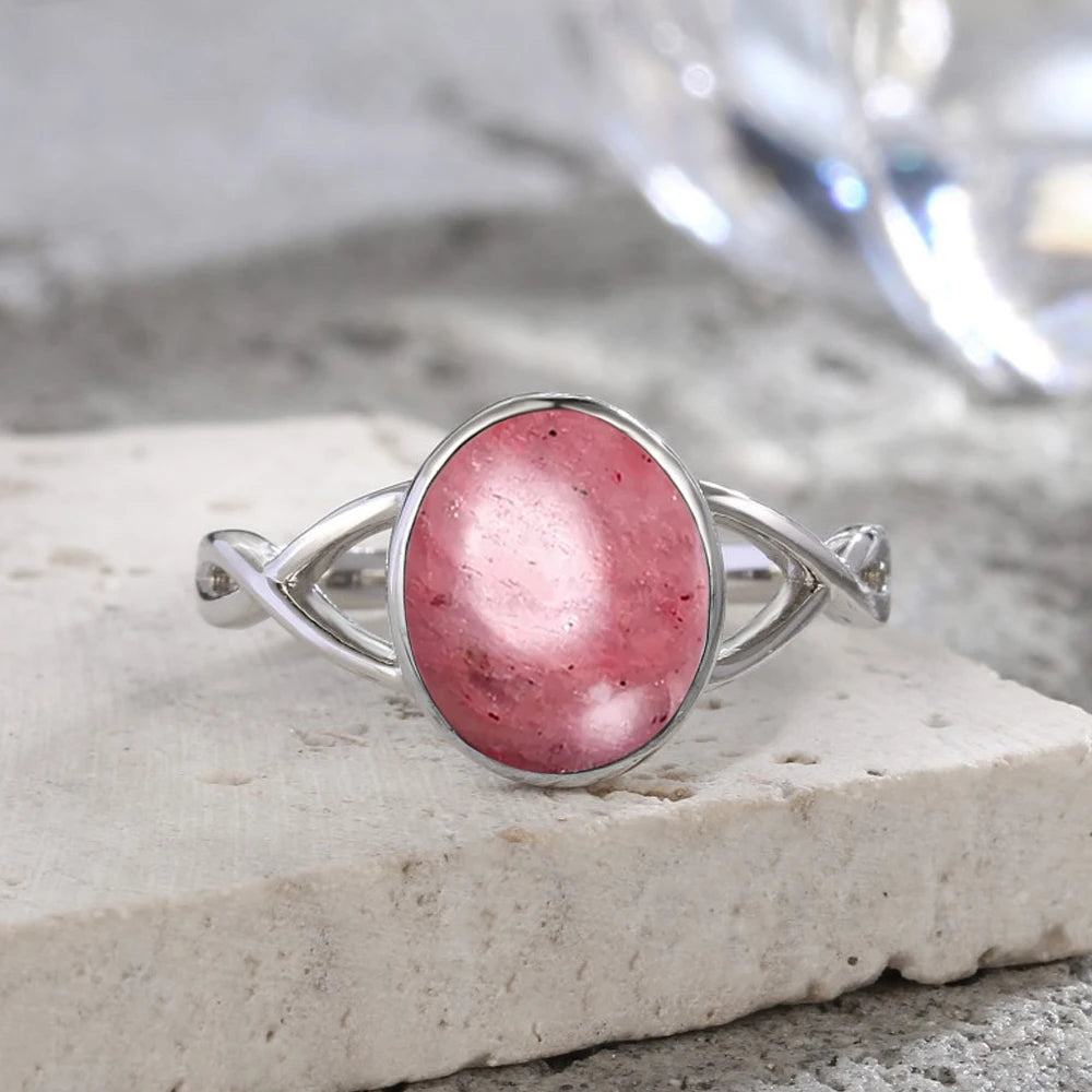 S925 Sterling Silver Moonstone Rings Simple Summer Rings Natural Stone With Blue Light Party Gifts Fine Jewelry Rings For Women