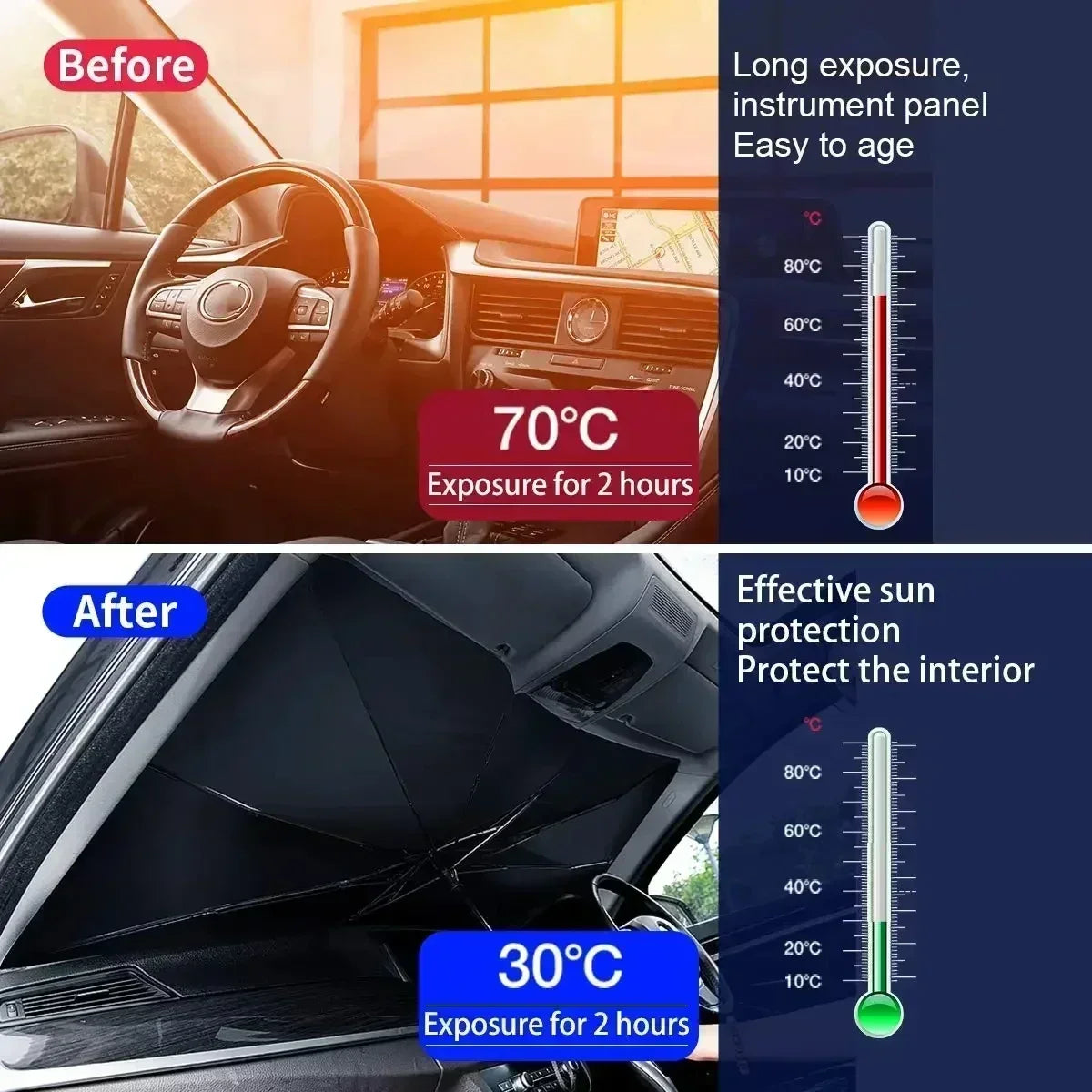 Foldable Car Sun Visor For Mercedes-Benz GLA Front Windshield Sunshade Heat Insulation Summer Cooling Auto Accessories ﻿