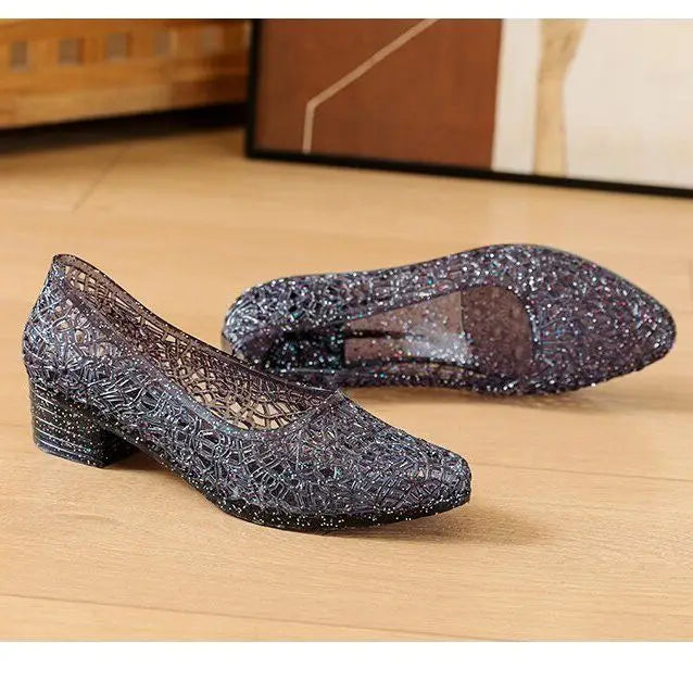 Transparent Shoes Female Summer Leisure Woman Wedge Sandals Women Jelly Shoes 2021 Fashion Style Mother Wedges Sandals Woman