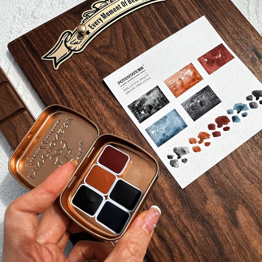 Granulating Watercolor Paint – 5 Color Mineral Pigment Set in 0.5–2ml