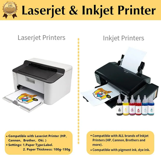 ESHANG Iron on Heat Transfer Paper for T Shirts (5Sheets A4 ）Printable HTV Heat Transfer Vinyl for Inkjet & Laserjet  Printer