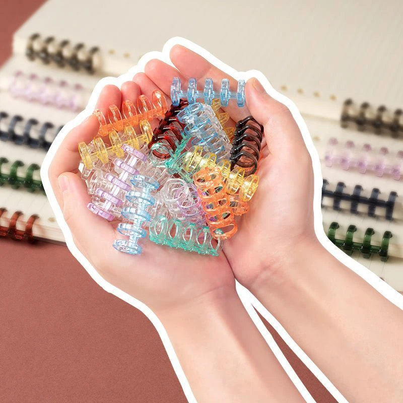 20PCS 5hole Loose-leaf Binder Ring Notebook Spring Spiral Rings Binder Strip Buckle Clip Binding Clip School Supplies Stationery