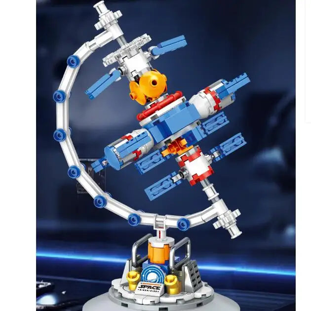 Light Up Globe Building Blocks STEM Toy for Girls DIY Rotating LED World Globe Model Science Educational Gift Home Decor