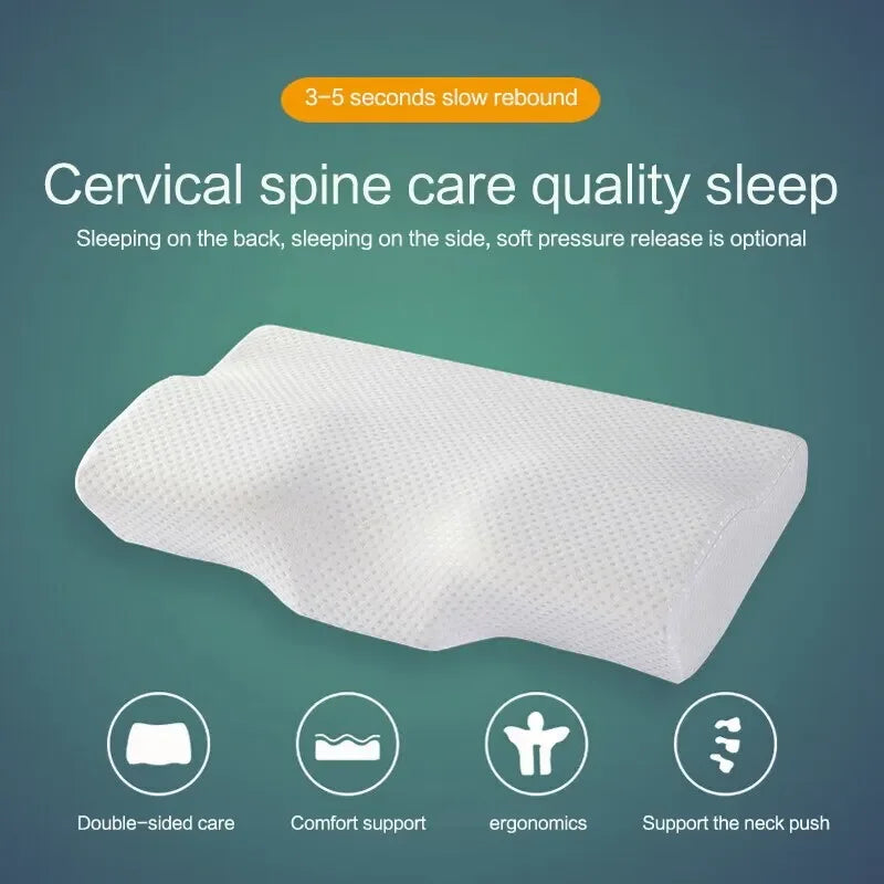 Memory Foam Bed Orthopedic Pillow Neck Protection Slow Rebound Memory Pillow Butterfly Shaped Health Cervical Neck