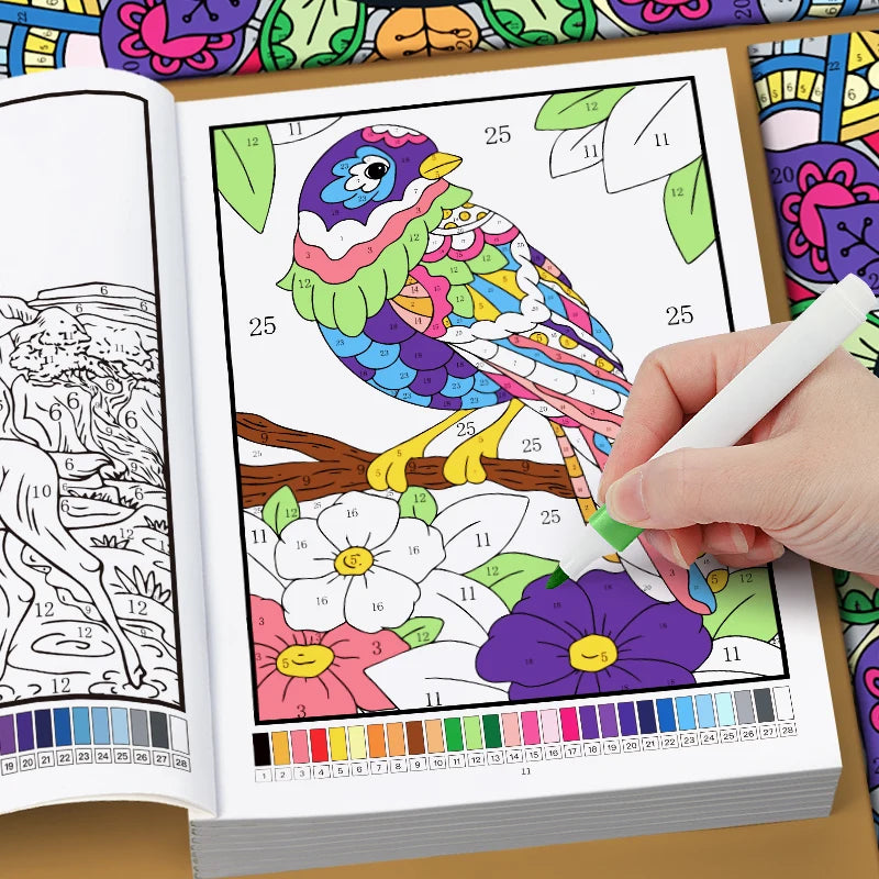 Color by Number for Adults Coloring Book 32 Pages Floral Mandala Design Stress Relief Relaxation Therapy Activity Book