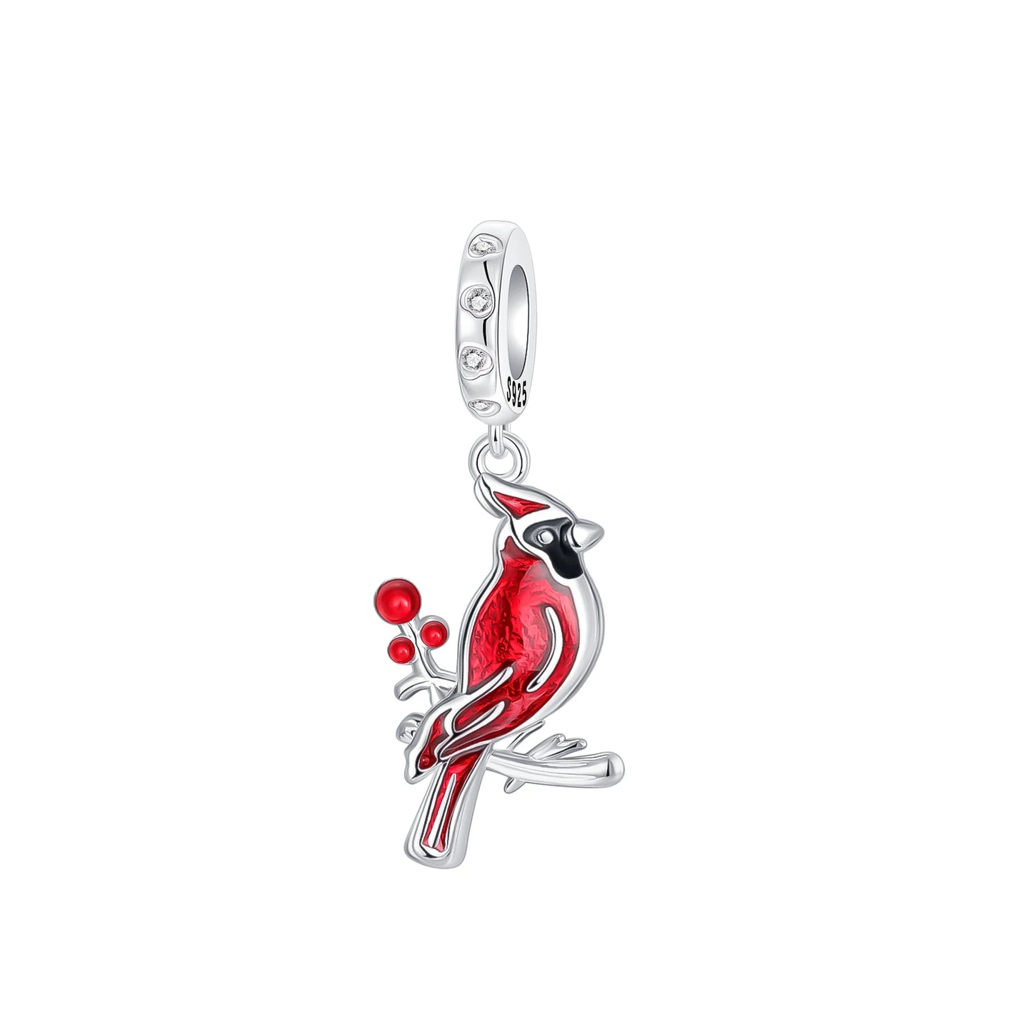 S925 sterling silver Love Cross Cardinal bird beads Charms Beads Fit 925 Original Bracelet DIY Jewelry Women's gift