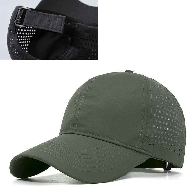 Big Head Baseball Caps for Men and Women, Quick Dry, Cooling Performance Hat, Over Size, Breathable, Adjustable Running Dad Hat