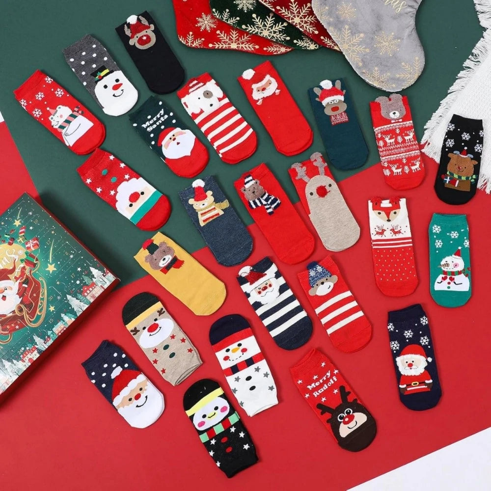 Christmas Socks Advent Calendar – 24 Pairs of Festive Countdown Stockings