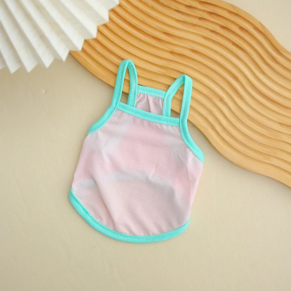 Pet Summer Breathable Ice Silk Cooling Strap Dog Cool and Comfortable Cool Clothes Solid Color Simple Dog Clothes