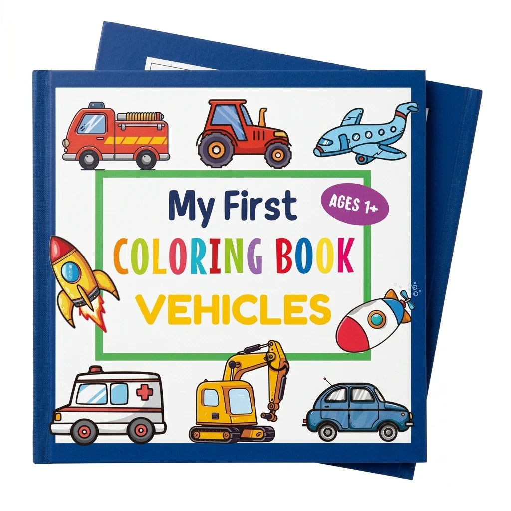 High Weight Paper Coloring Book For Kids Cartoon Vehicles Theme Thick No Bleed Sheets For Boys Girls