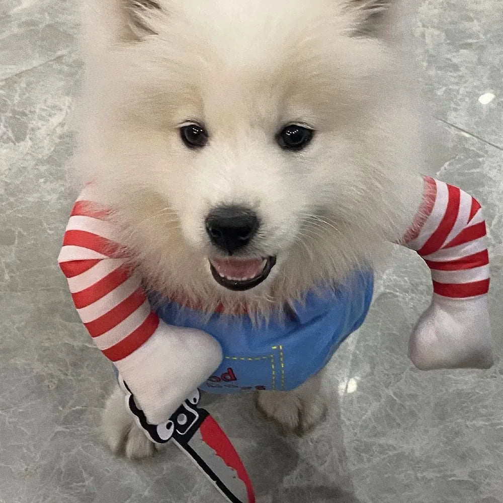 Funny Knife-Holding Pet Costume for Dogs & Cats – Halloween Outfit, XS–XL