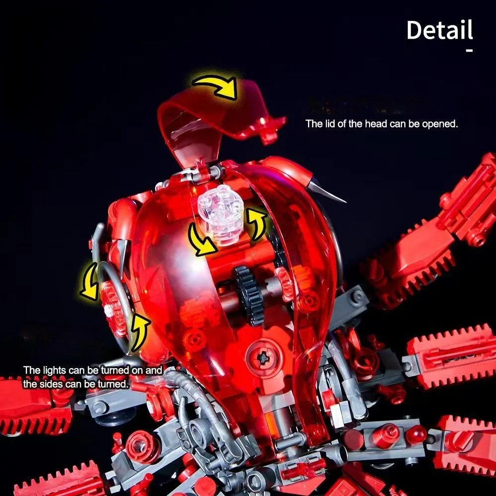 Creative Mechanical Octopus Animal Building Blocks Set STEM Educational DIY Construction Toy for  Adults