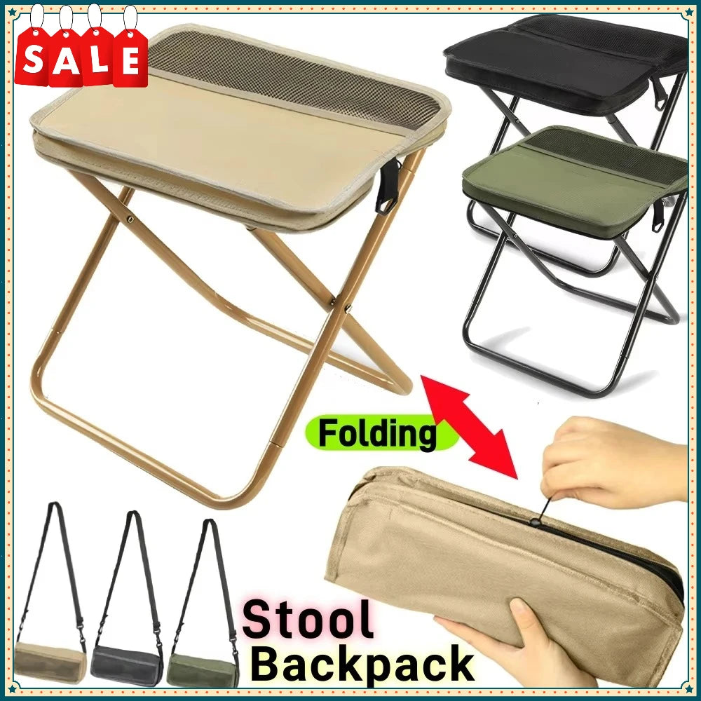 Hot-selling outdoor foldable stool, suitable for camping hiking and fishing trips portable shoulder-carry storage foldable stool