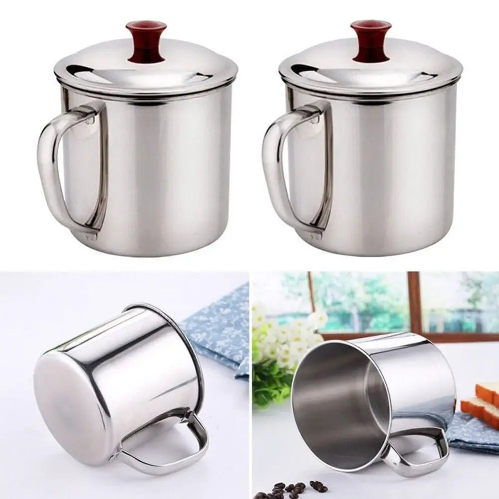 Portable Stainless Steel Tea Drinking Metal Tumbler Pint Cup Camping Coffee Mug Camping Outdoor