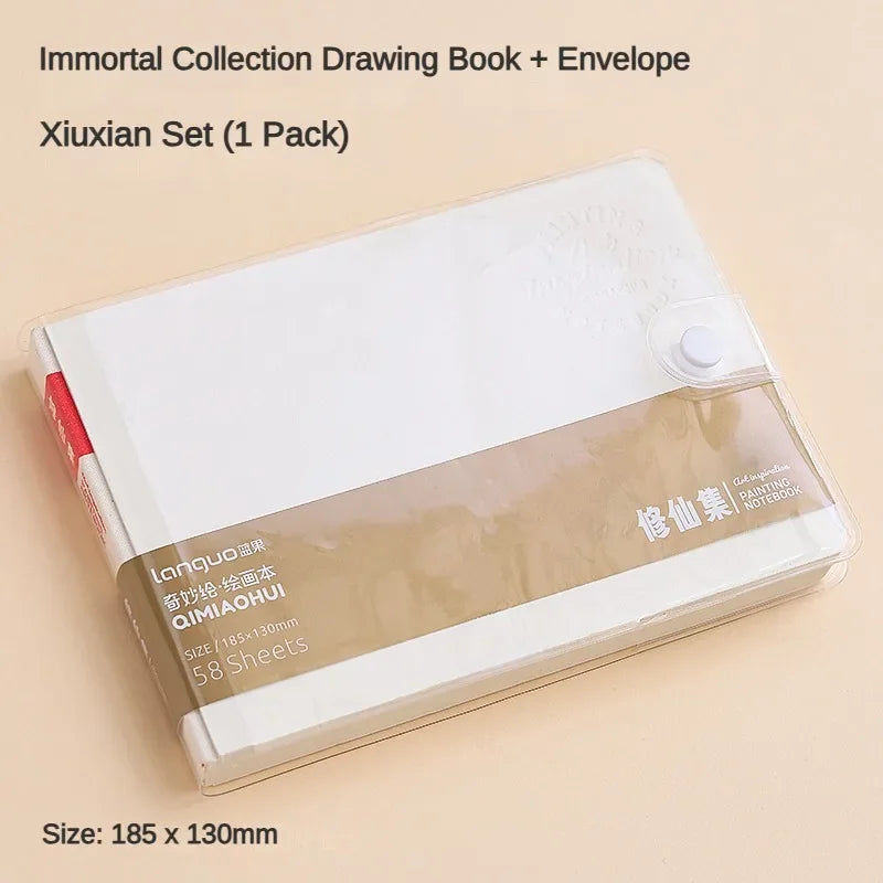 58 Sheets Borrence Drawing Notebook Sketchbook Handheld Portable Watercolor Coloring Book Oil Paint Gouache Notepad Stationery