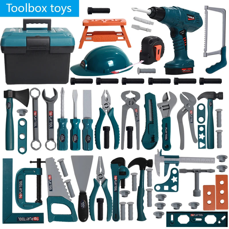 Children's STEM Construction Repair Toolbox Toy Set with Disassembling & Assembling Screwdrivers to Enhance Hands-On Skills