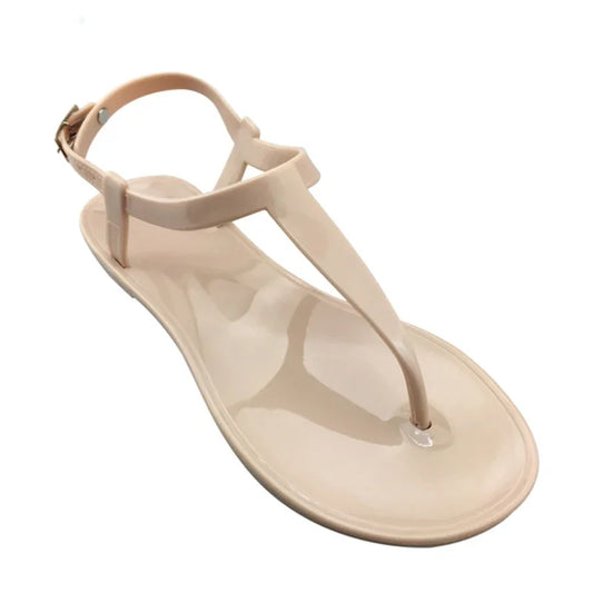 Comemore Clear Shoes Ladies Jelly Shoes Beach Vacation Sandals 2026 New Simple Trendy Flat Shoe Women Flip Flops Chaussure Femme
