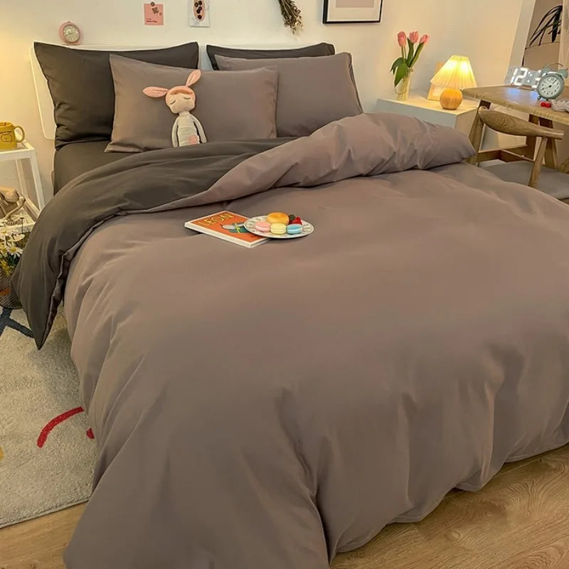 2025 New Solid Color Duvet Cover Double/Queen Size Anti-Mite Durable Comforter Cover Simple Durable (No Pillowcase)