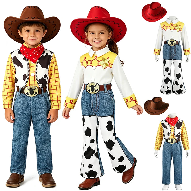 Woody Jessie Western Fancy Toy Kids Clothes Halloween Cosplay Performance Children's Costume Carnival Party Boys Girls Outfits