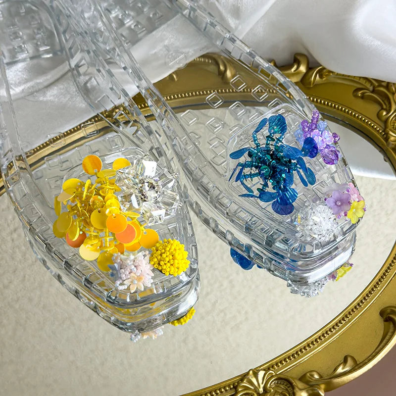 Crystal Handcrafted Beaded Jelly Shoes Shoes Buckles Sandals Accessory DIY Decorative Shoe Flower Slippers Jewelry Accessories