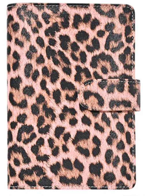 A6 Leopard Print Loose Leaf Cover Plan Book Binder 6 Holes Cash Budget Binder Notebook Office Stationery