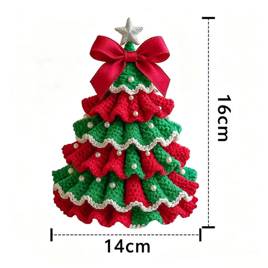 1Pc Christmas DIY Crochet Hook Material Pack Hand Woven, Christmas Tree DIY Weaving Kit, Cute and Fun Home Decoration Ornaments
