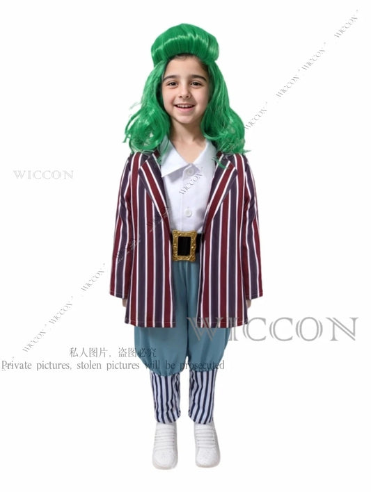 Chocolate Factory Willy Cosplay Costume Charlie Uniform Child Role Play Outfit Full Suit Halloween Masquerade Kid Cloth Jumpsuit
