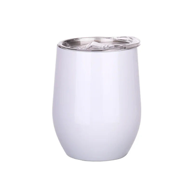 12OZ Wine seal Cover Custom Logo Mug Vacuum Insulated Thermos Garrafa Termica  Egg Shape Coffee Tumbler  Wine Beer  With Lid