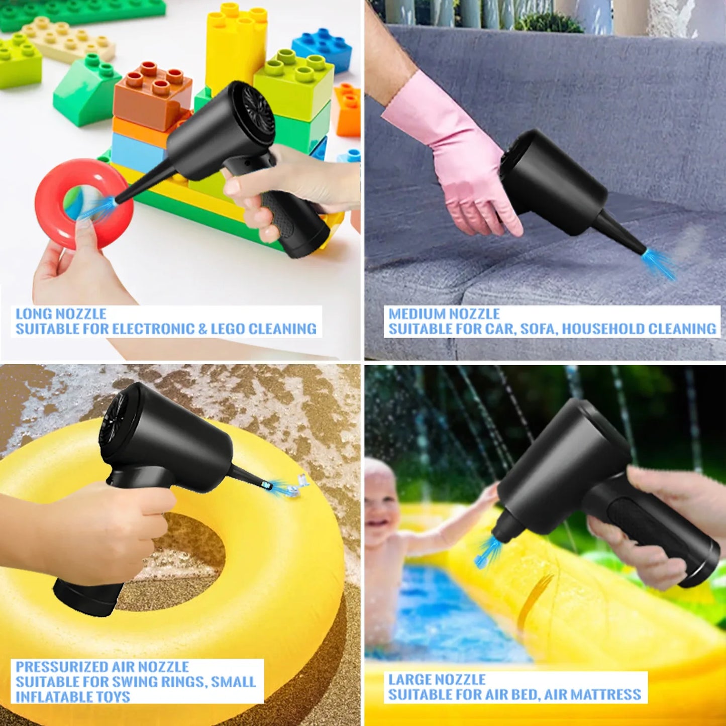 Wireless Air Duster Compressed Air Blower Gun 51000RPM Air Duster For Computer Keyboard PC Clean Gadget Blower Send 6 Accessorie