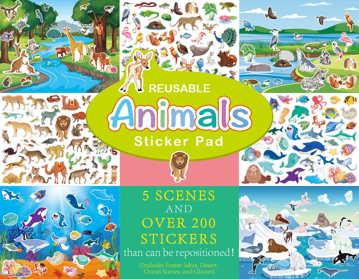 Over 200Pcs Children Scenes Stickers Reusable DIY Puzzle Montessori Material Busy Book Education Learning Toys For Kids Gifts