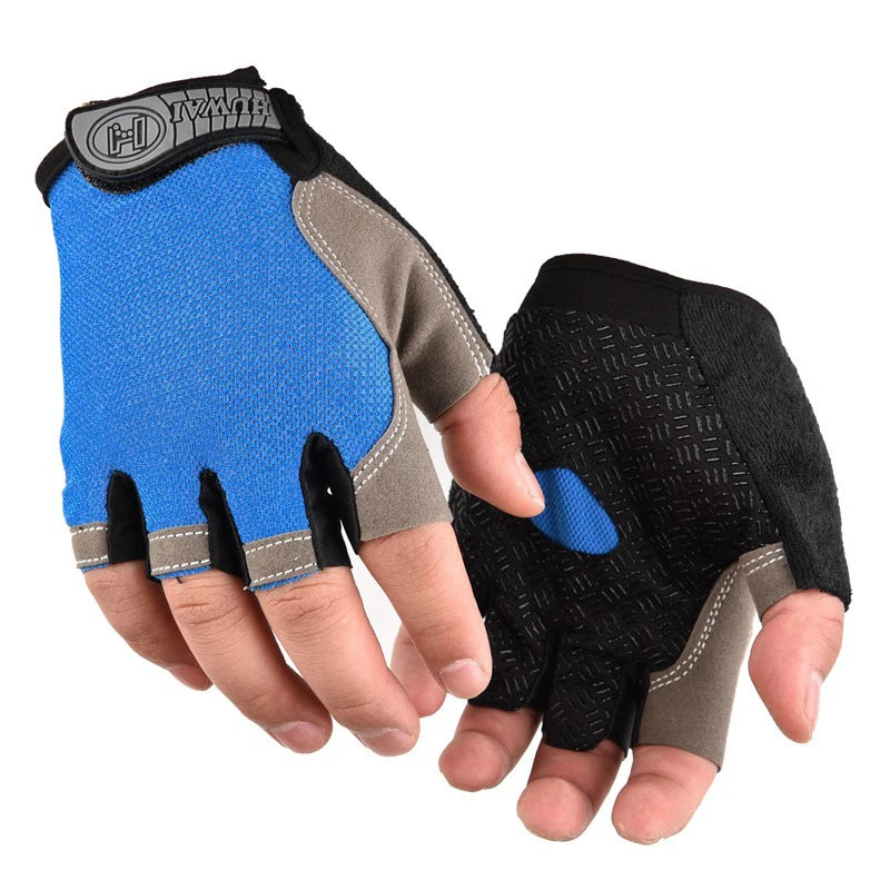 Men Cycling Bicycle Gloves Half Finger Gym Gloves Women Mitten Breathable Anti-slip Glove Fitness Sport Training Gloves