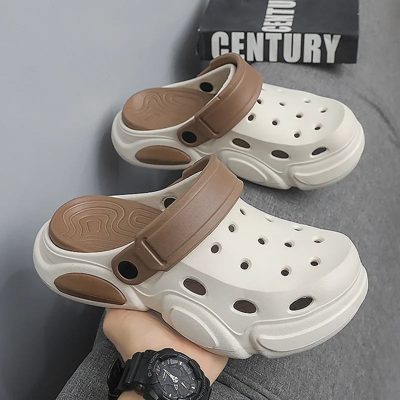 Summer Men's Thick-Soled Non-Slip Breathable Toe-Cap Sandals Casual Beach Slippers Plus Size Multicolor Men Shoes