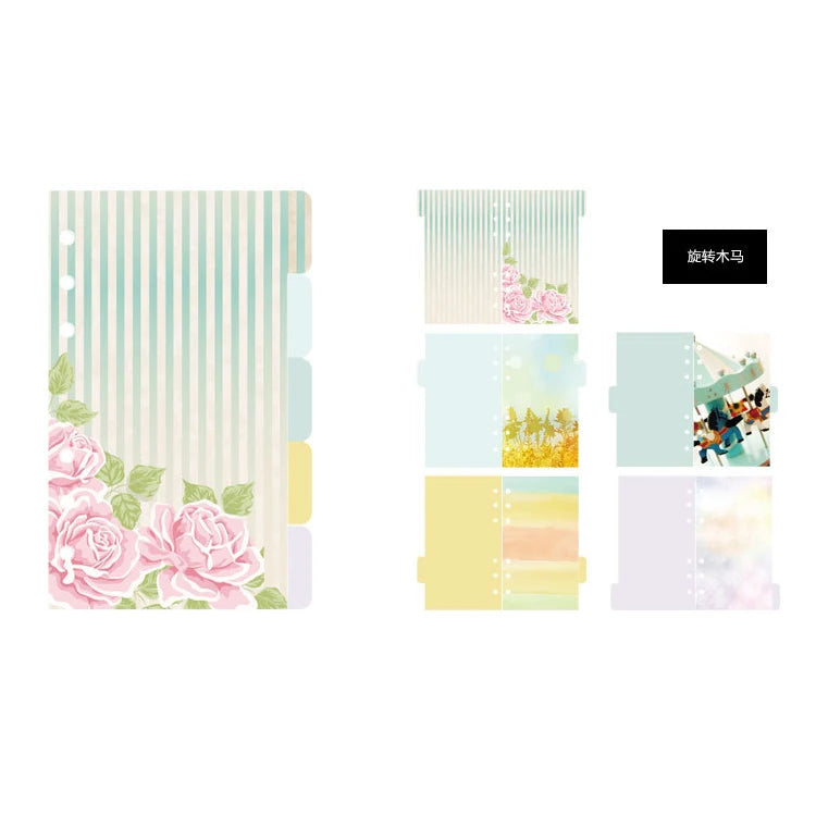 Paper Index Divider A5 A6 Cute 6 Holes For Binder Planner Notebook Stationery Candy Notebook Paper Divider Accessories