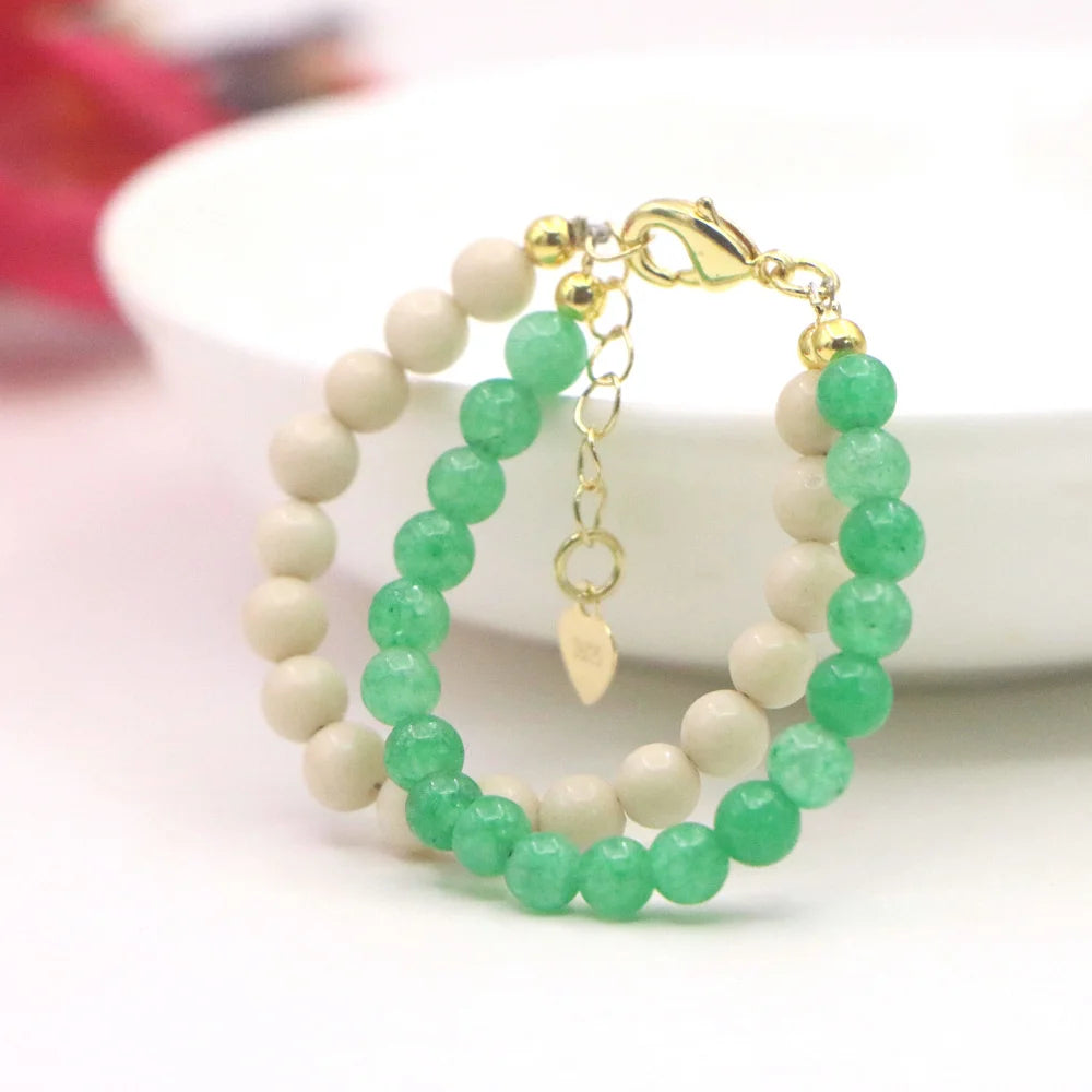 Fashion Lovely Natural Stone Crystal Bracelet Baby Baptism Lobster Clasp Parts Yoga Christmas Wedding Girls Gift Jewelry Charm